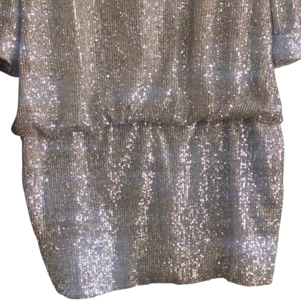 NWOT 7 for All Mankind Silver Sequin Cocktail Dress. Size X-Large - Picture 6 of 14